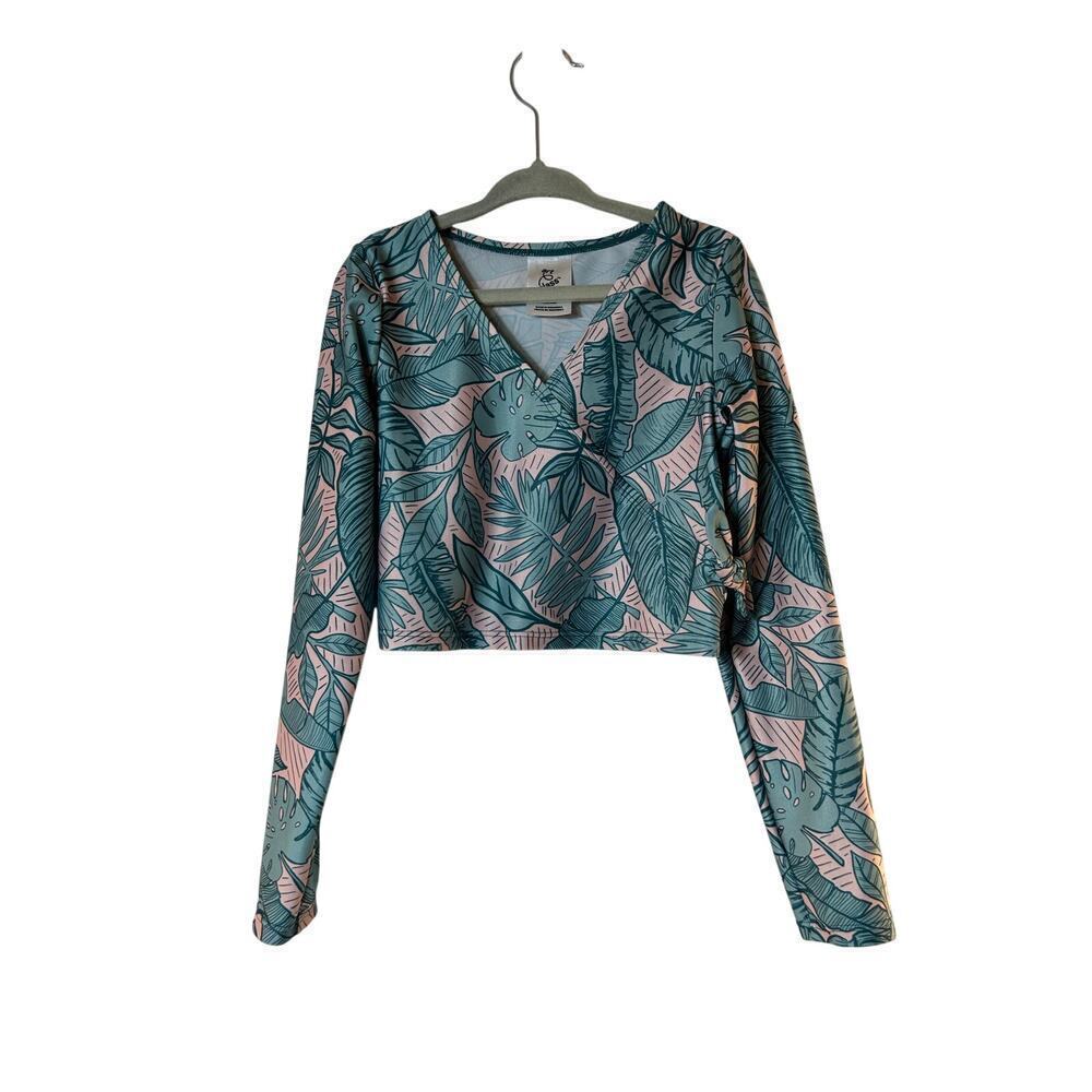 ART CLASS Girl’s Tropical Long Sleeve Swim Top / Size: 6-6X